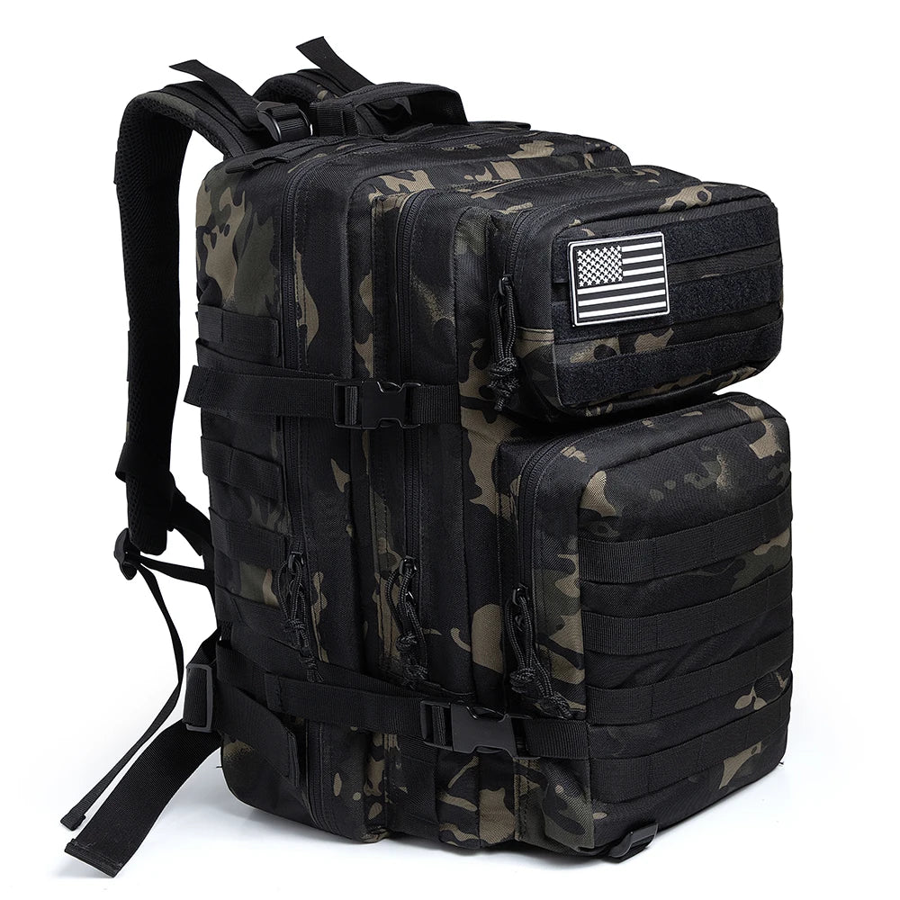 BowLift | TACTICO45 45 L Outdoor Rucksack | Molle-System | 3-Day Capacity | Robust & Multifunctional – Black/Khaki/Olive