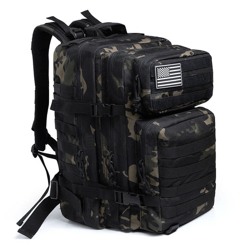 BowLift | TACTICO45 45 L Outdoor Rucksack | Molle-System | 3-Day Capacity | Robust & Multifunctional – Black/Khaki/Olive