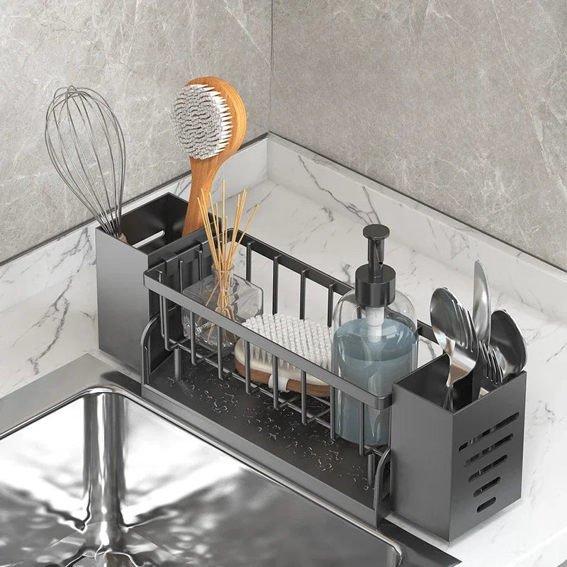 BowLift | Ordinaqua Sink Organizer Shelf | Self-draining | Holder for Sponge, Soap & Cloth | Expandable & Hygienic | ABS Plastic
