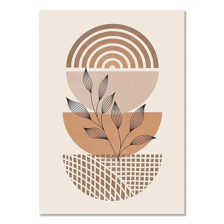 Minimalist Terracotta Sun Abstract Wall Art Fine Art Canvas Prints Modern Pictures For Living Room Bedroom Gallery Wall Art Decor | Bowlift