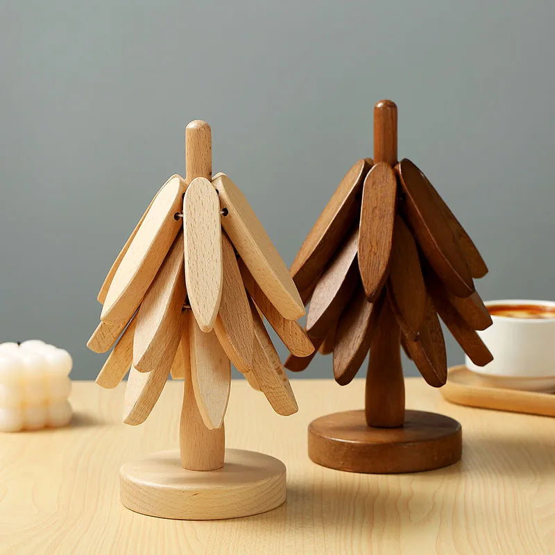 BowLift | Wooden Tree Coaster Set