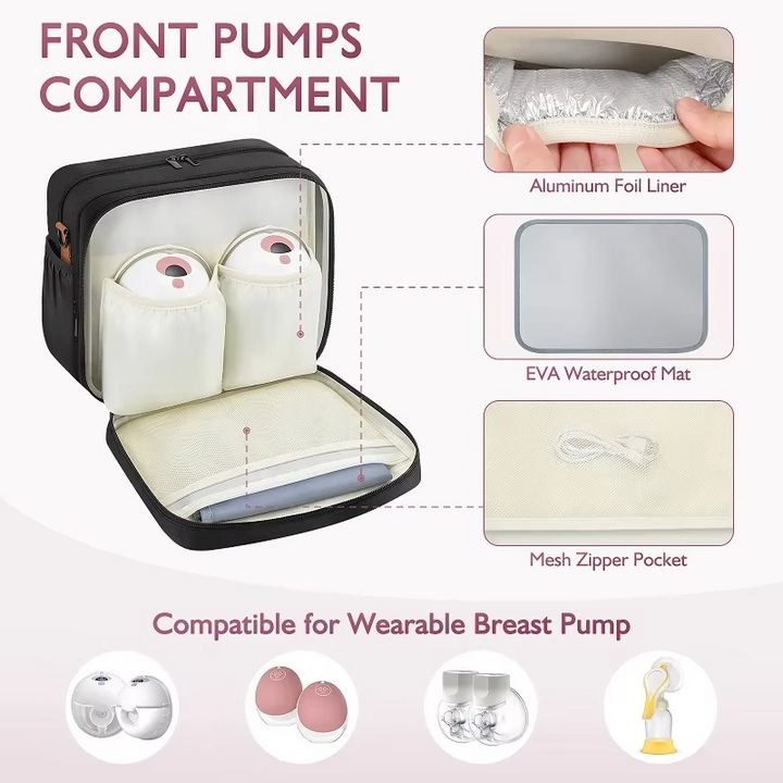 BowLift | Detachable Breast Pump Bag With Insulated Pockets And Multiple Compartments