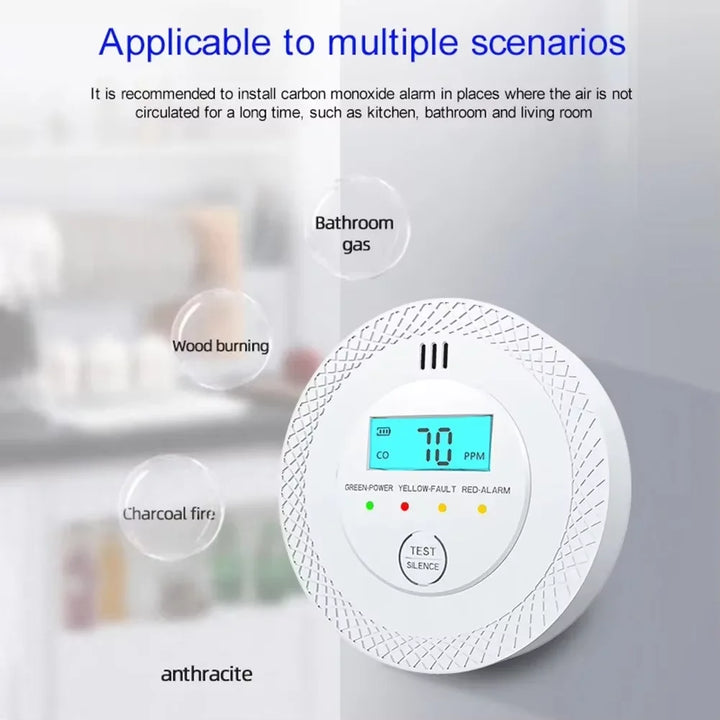 VeiligWoon CO and Smoke Detector – Wireless with LCD Screen and Alarm | Bowlift