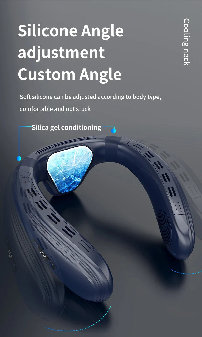 Portable Neck Fan 5200mAh – Rechargeable Wearable Semiconductor Cooling Fan, Personal Outdoor Neck Air Conditioner | Bowlift
