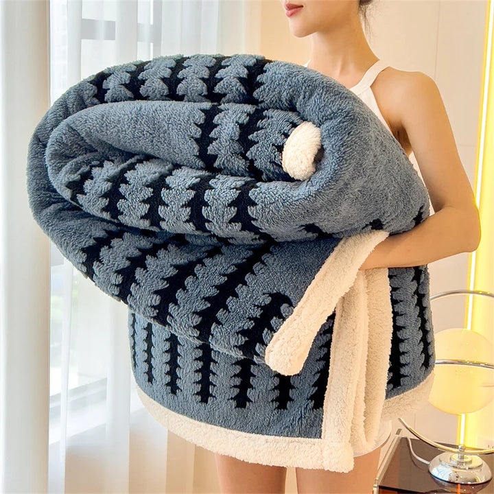 BowLift | Velvory | Extra Thick Cozy Blanket | Super Soft Flannel & Velvet Blanket | Skin Friendly, Fluffy & Warming | Luxury Blanket for Bed, Sofa & Travel