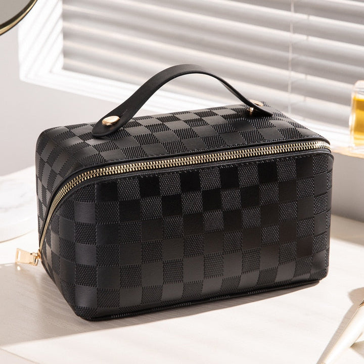 BowLift | Velvoria Luxury Cosmetic Bag for Travel & Home | With Compartments & PU Leather | Water-Repellent & Versatile