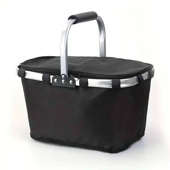 BowLift | ThermaTrip Folding Basket | Insulated Picnic Basket with Aluminum Foil & Carry Handle | 3-fold Foldable | For Outing, Park, Shopping & Travel