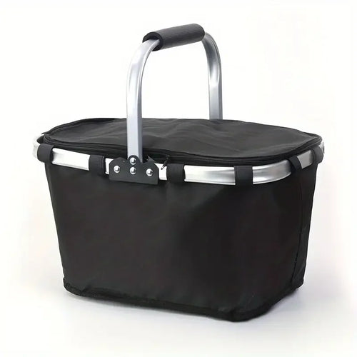 BowLift | ThermaTrip Folding Basket | Insulated Picnic Basket with Aluminum Foil & Carry Handle | 3-fold Foldable | For Outing, Park, Shopping & Travel