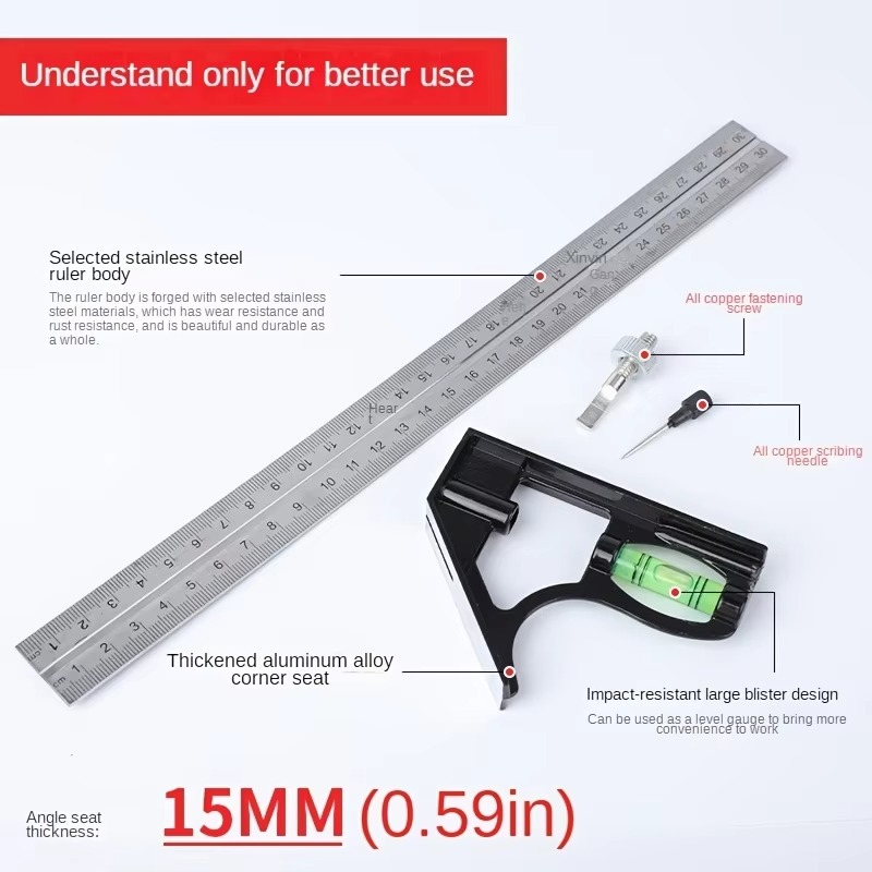 BowLift | 12-Inch Adjustable Stainless Steel Precision Angle Measuring Tool
