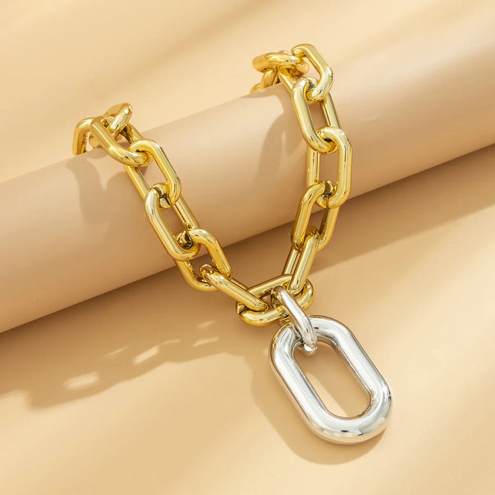 BowLift | Chunky Two Tone Paperclip Bold Necklace