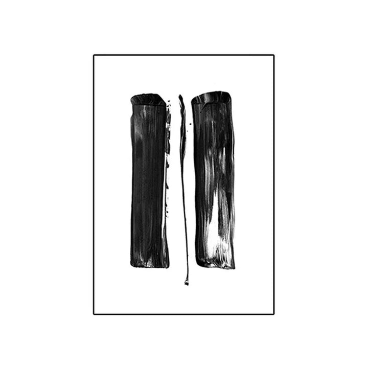 Black White Wall Art Minimalist Abstract Ink Brush Strokes Fine Art Canvas Prints Posters Pictures For Living Room Home Office Art Decor | Bowlift