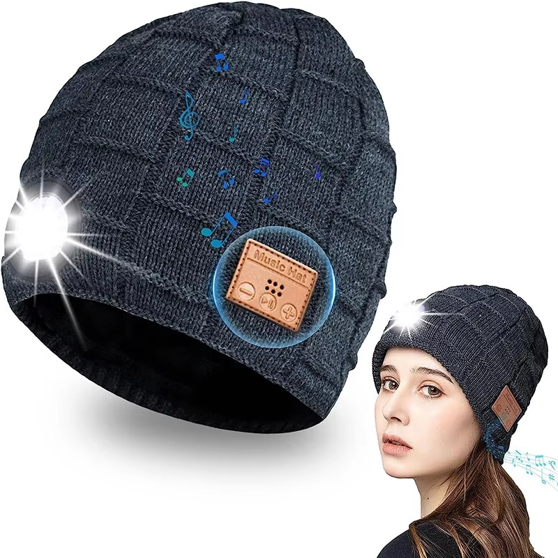 BowLift | Wireless Bluetooth Music Beanie with Built‑In Headphones and LED Light