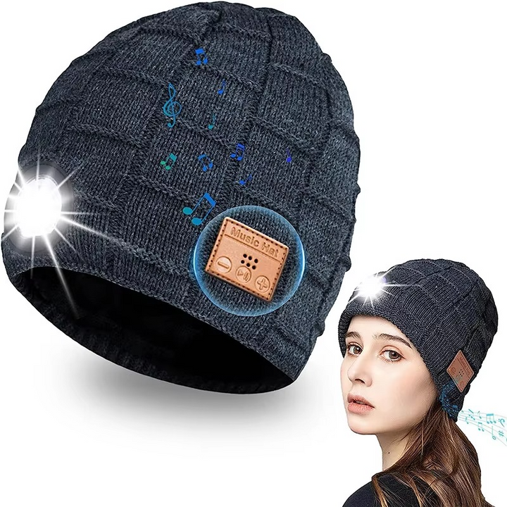 BowLift | Wireless Bluetooth Music Beanie with Built‑In Headphones and LED Light