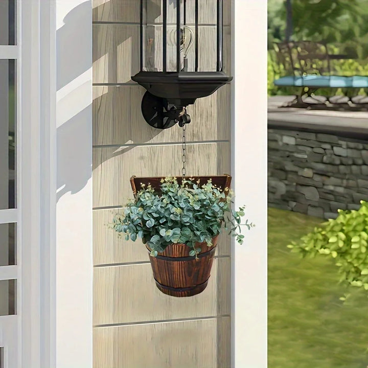 BowLift | Wooden Bucket Planter in Barrel Design for Garden and Terrace – Decorative Flower Pots made of Wood