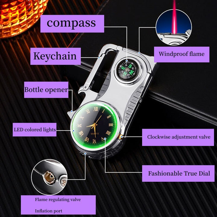Compass Fire Camping Windproof Lighter Watch | Bowlift