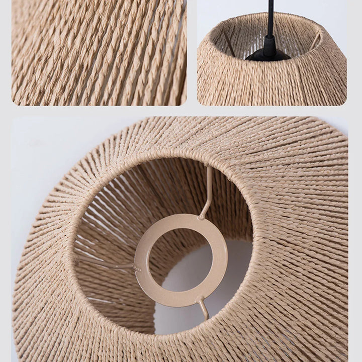 BowLift | Rattan Pendant Lamp - Elegant Rattan Pendant Lamp with Geometric Design for Atmospheric Lighting