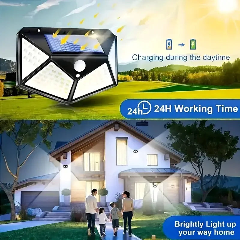 Solar Wall Light Outdoor 100 LED with Motion Sensor | Bowlift