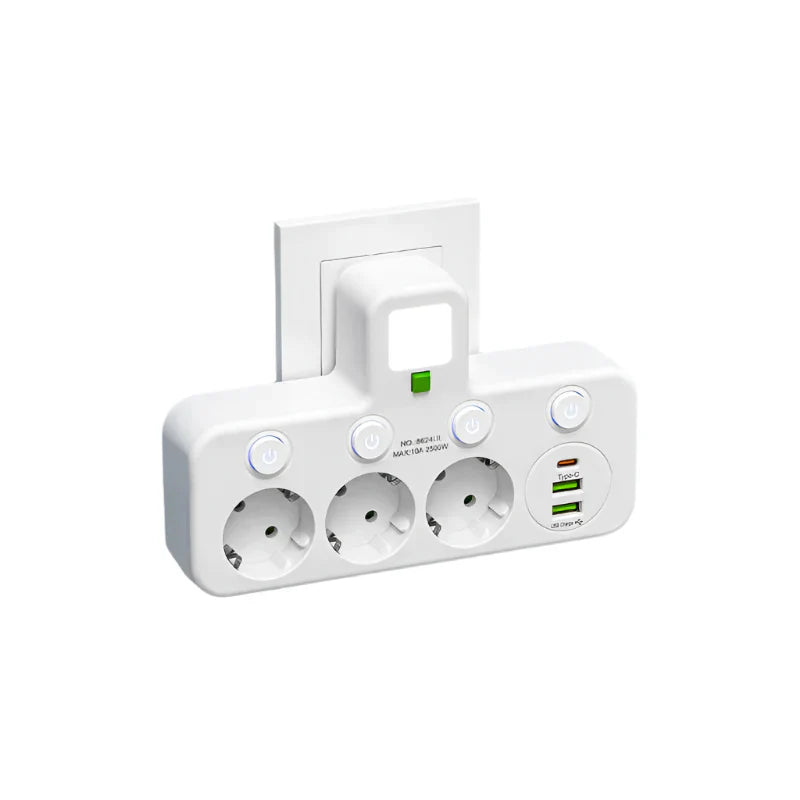 BowLift | VOLTRIQ ProLine Power Strip with Multiple Outlets, USB Type-C and Surge Protection
