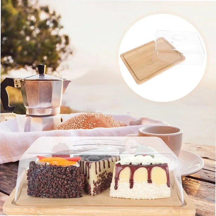 BowLift | Rectangular cheese and butter dish with bamboo board
