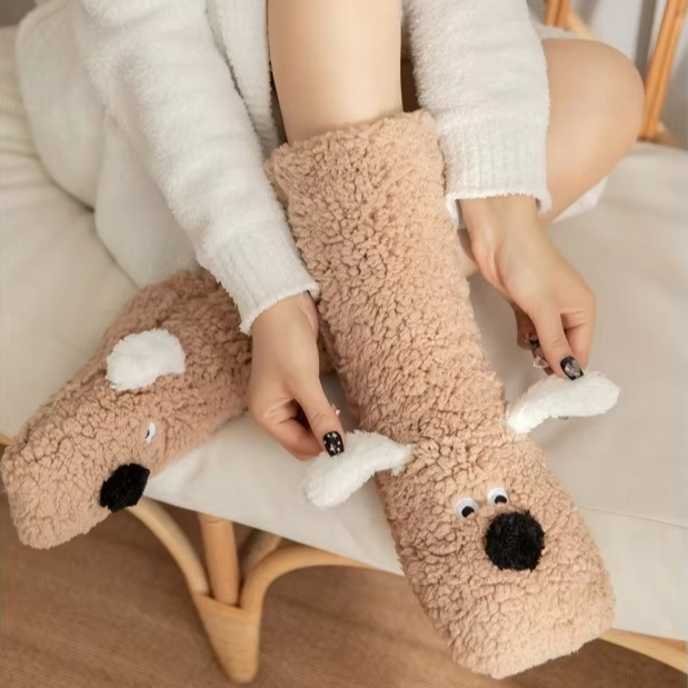 BowLift | Luxurious Velvet Coral Fleece Winter Socks for Women