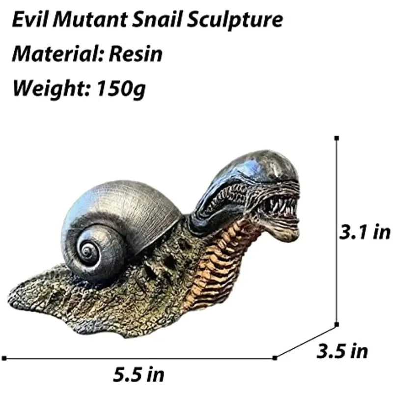 BowLift | Variation Snail Statue, Resin Evil Snail Sculpture Alien Lover's New Favorite Home Office Decoration Garden Outdoor Decoration