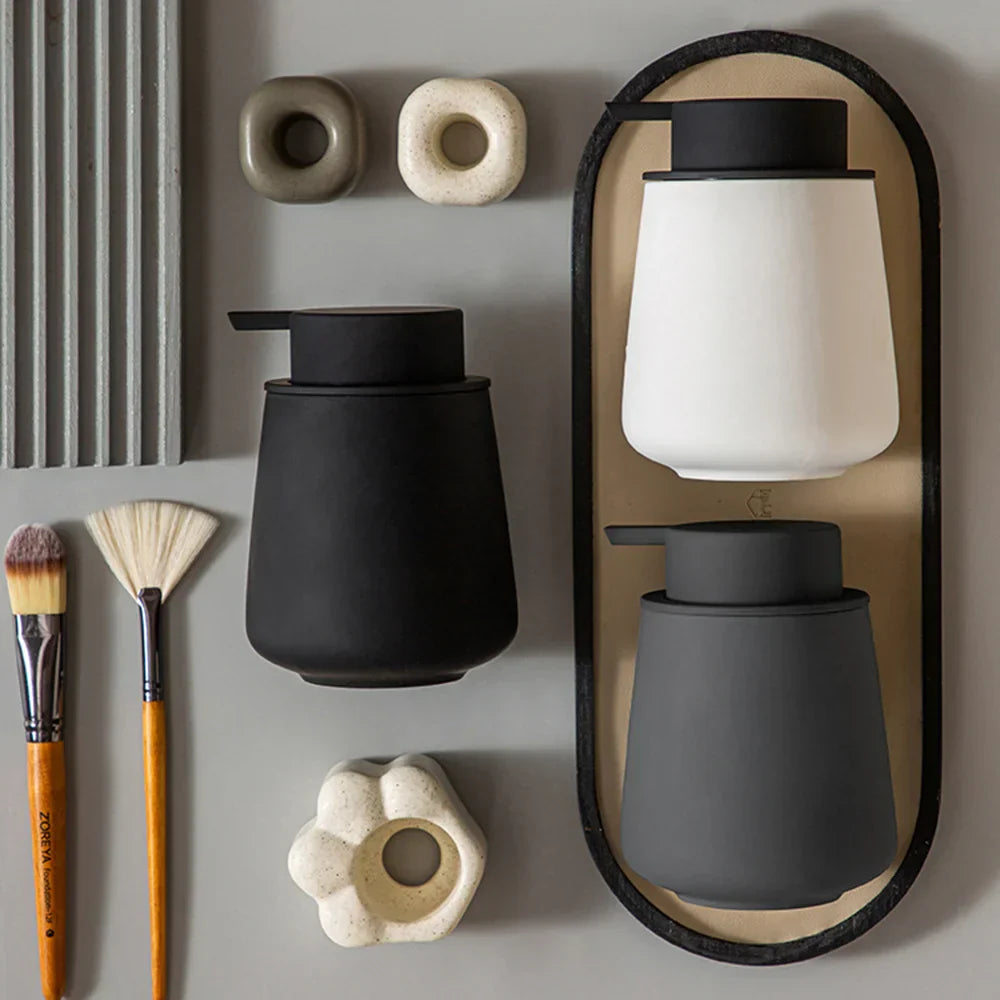 CeramiLux 300 ml Luxury Soap Dispenser made of Ceramic – for Soap, Shampoo, Conditioner or Lotion Bowlift
