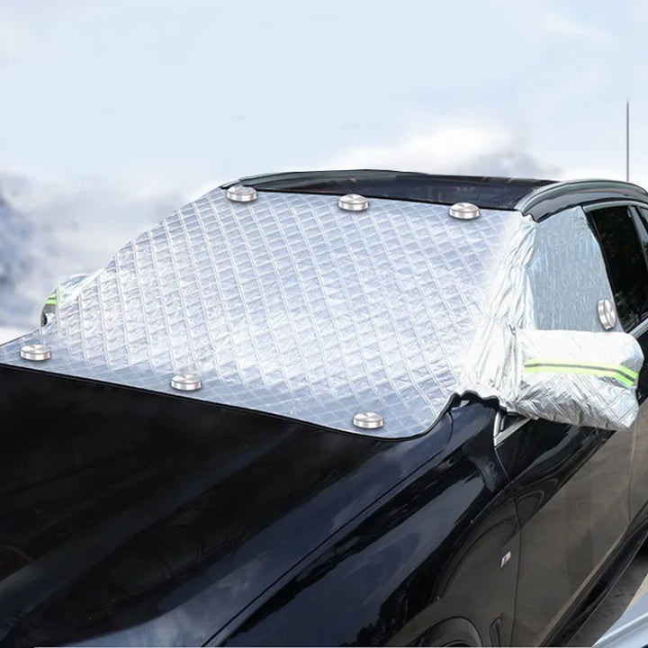 BowLift | FrostGuard Ultra | Extra Large Car Windshield Cover | 3-Window Design | Protection Against Snow, Ice, Sun & Dust | Windproof & Quick Installation