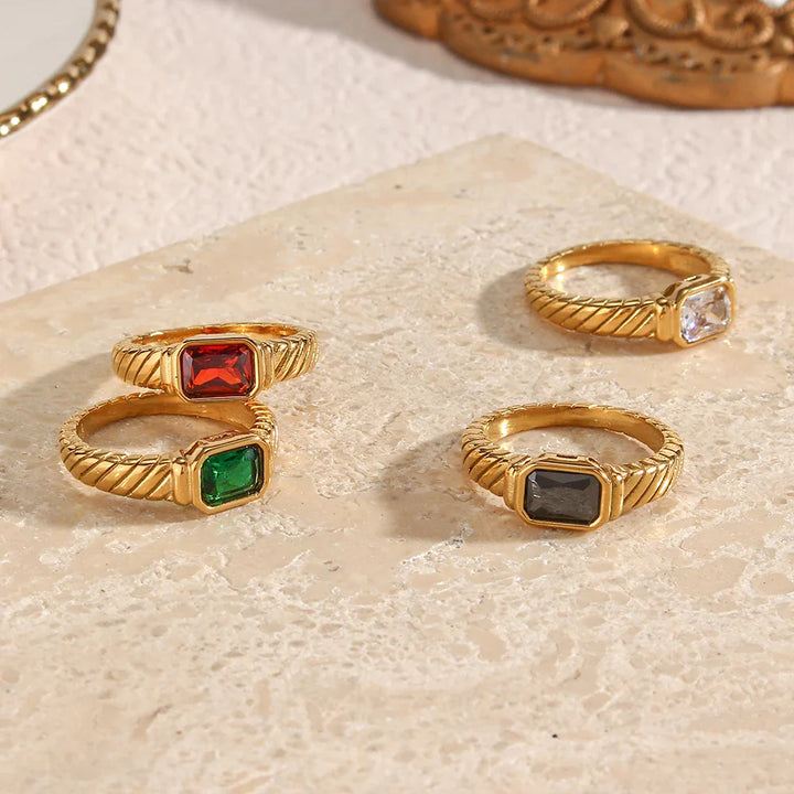 BowLift | Cross Striped Baguette Diamond Ring