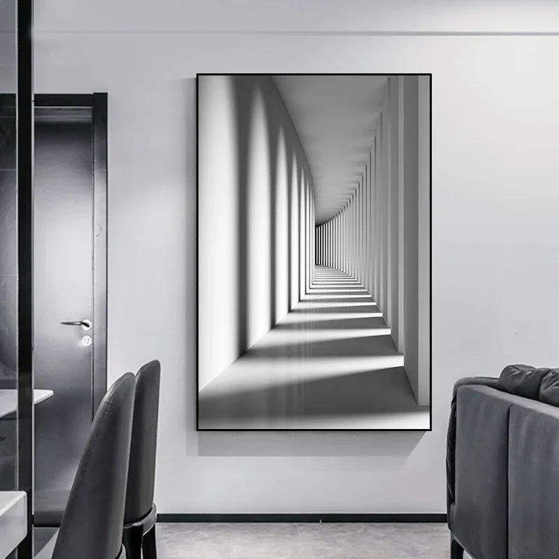 Minimalist Abstract Architectural Wall Art Fine Art Canvas Prints Posters Pictures For Modern Apartment Living Room Home Office Decor | Bowlift