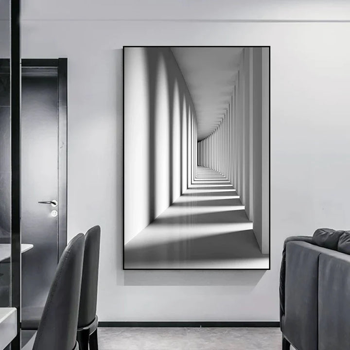 Minimalist Abstract Architectural Wall Art Fine Art Canvas Prints Posters Pictures For Modern Apartment Living Room Home Office Decor | Bowlift