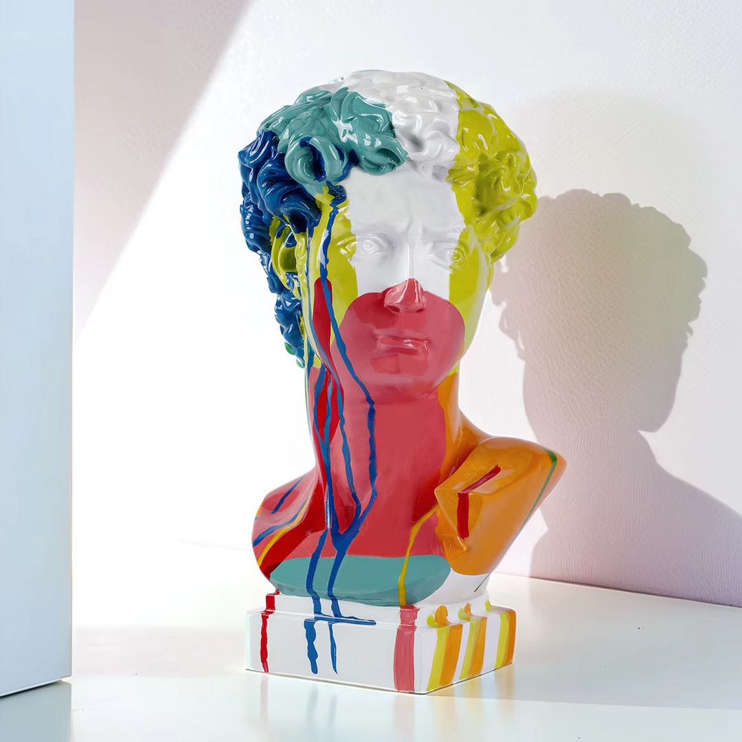BowLift | Modern David Bust Sculpture - Abstract Resin Study for Contemporary Decor