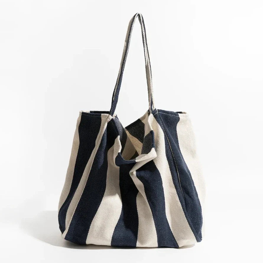 BowLift | Striped linen tote bag