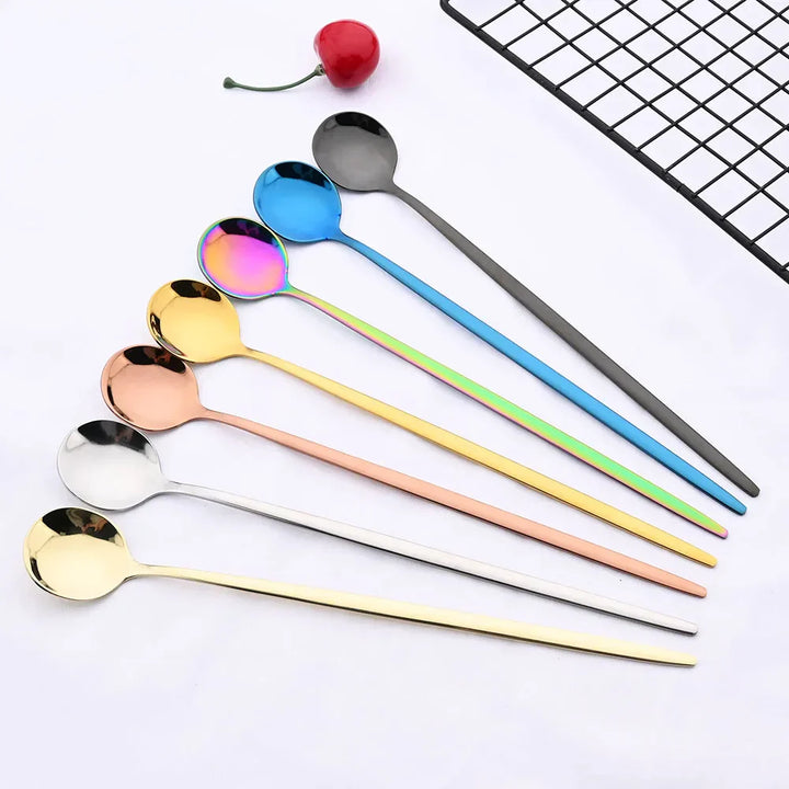BowLift | Golden 6-piece Long Handle Spoon Set