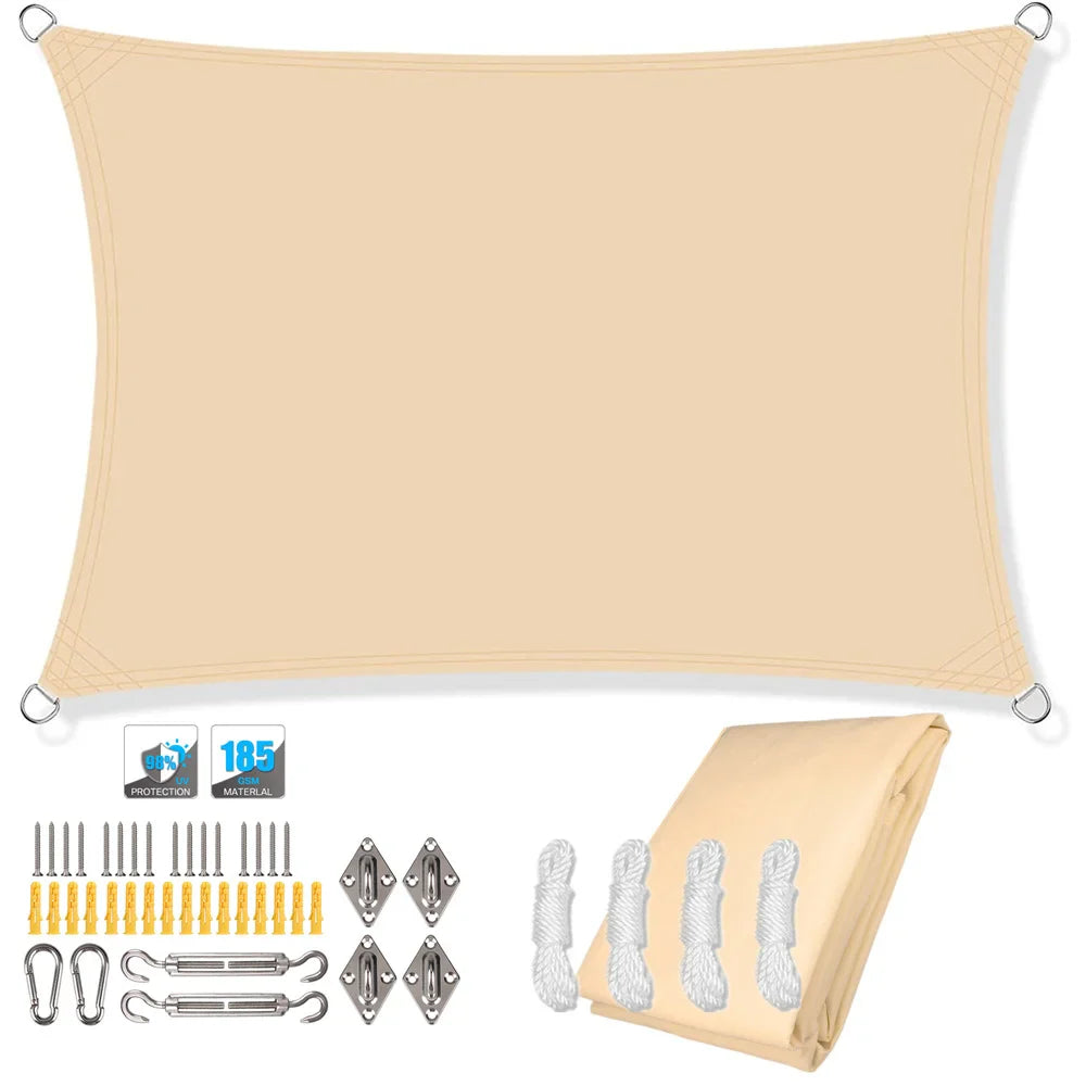 BowLift | Waterproof Rectangular Sun Shade Sail with UV Protection & Mounting Kits – ShadeGuard