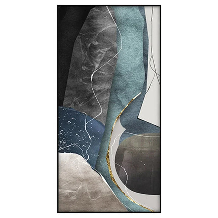 Big Sizes Gray Blue Green Nordic Geomorphic Abstract Wall Art Fine Art Canvas Prints Pictures For Modern Apartment Living Room Foyer Art Decor | Bowlift