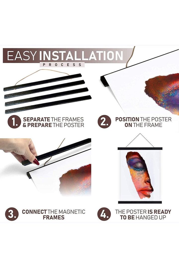 Magnetic poster frame hooks | Bowlift