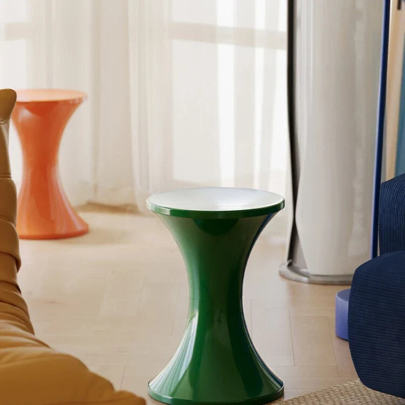 BowLift | Nordic Plastic Side Table with Thick Hourglass Design