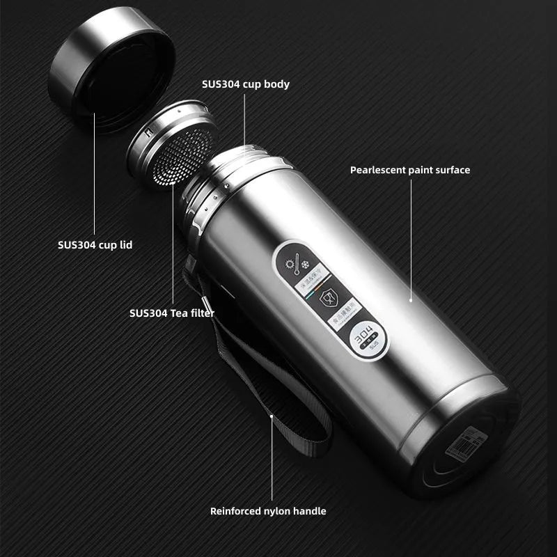 BowLift | TempraBottle – Smart Thermos Bottle with LED Temperature Display (800ml–1L)
