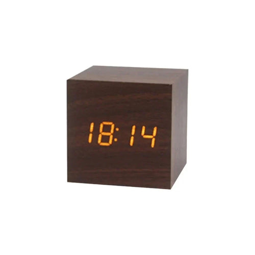 BowLift | Wooden LED alarm clock with temperature display, digital time indication and minimalist design – Perfect for bedroom and office