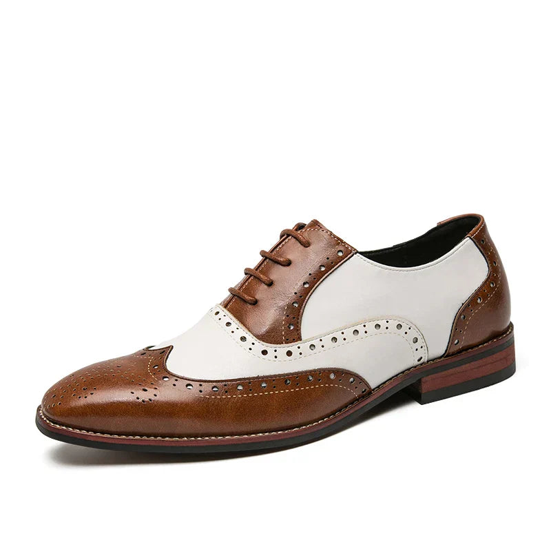 BowLift | Men's Luxury Shoes Brogue Lace-up Casual British Style Contrast Color Oxford Office