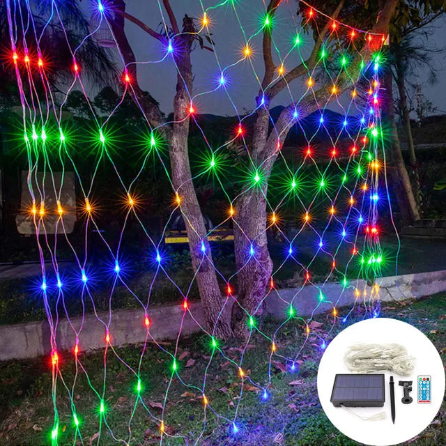 LED light net for outdoor and indoor – Colored Christmas lighting net | Bowlift