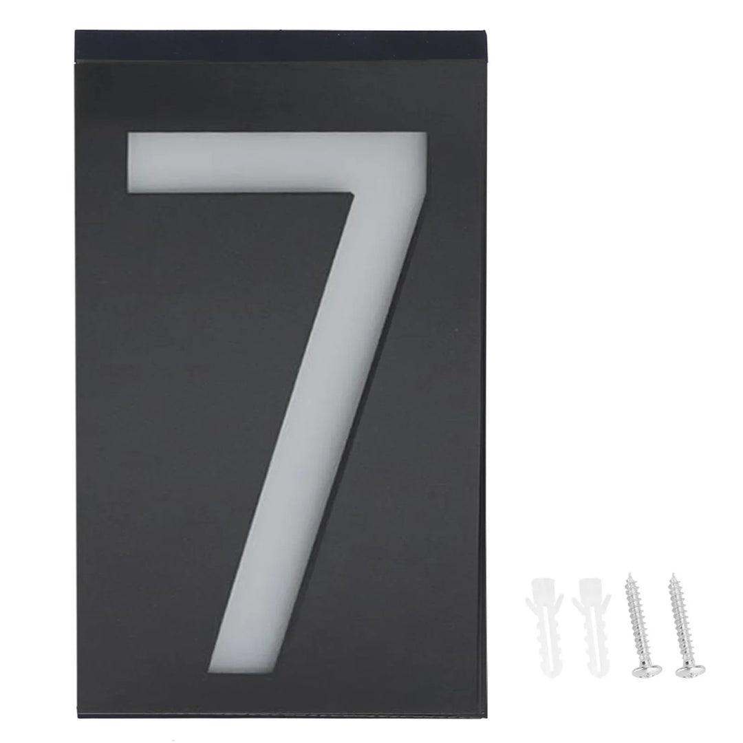 BowLift | Numelux Solar House Number Light | LED Illuminated | Weatherproof IP55 | Automatic Light in Darkness