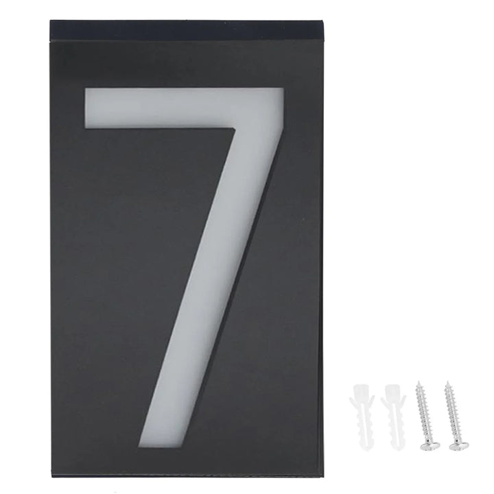 BowLift | Numelux Solar House Number Light | LED Illuminated | Weatherproof IP55 | Automatic Light in Darkness