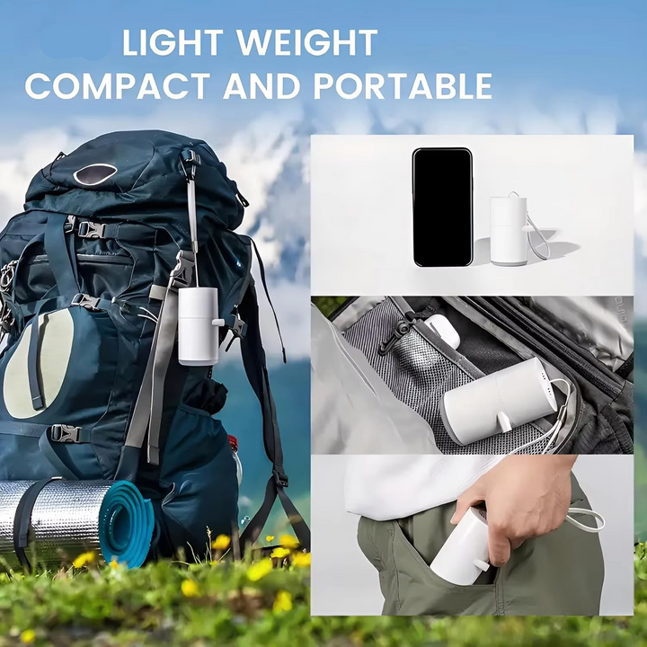 BowLift | Portable Mini Air Pump with Rechargeable SOS Light for Camping and Outdoor Use