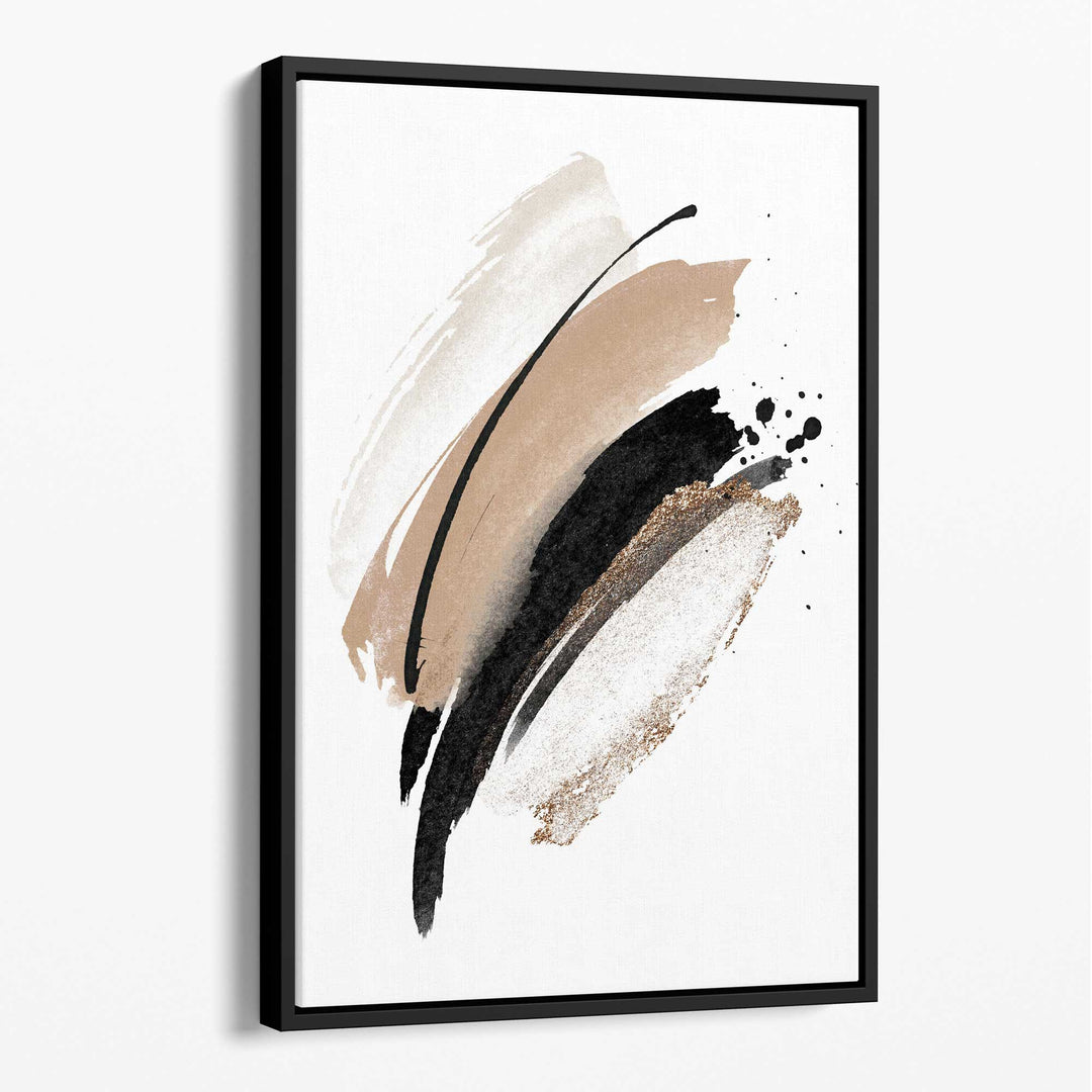 Abstract Black Beige Watercolor Shapes Canvas No. 2 | Bowlift