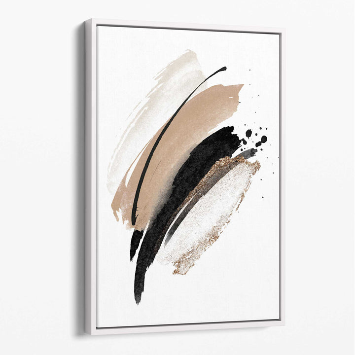 Abstract Black Beige Watercolor Shapes Canvas No. 2 | Bowlift