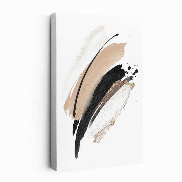 Abstract Black Beige Watercolor Shapes Canvas No. 2 | Bowlift