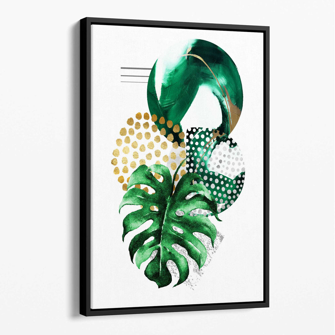 Abstract Green Gold Botanical Canvas No. 2 | Bowlift
