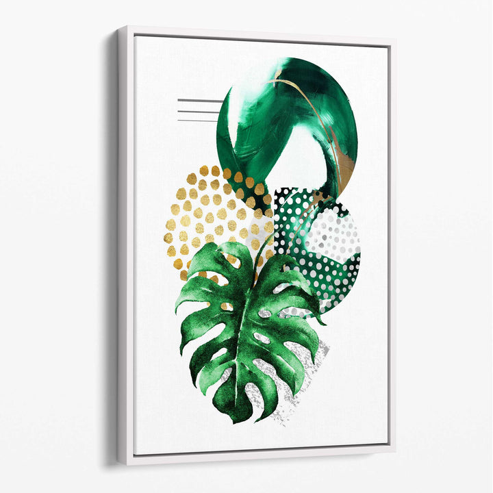 Abstract Green Gold Botanical Canvas No. 2 | Bowlift