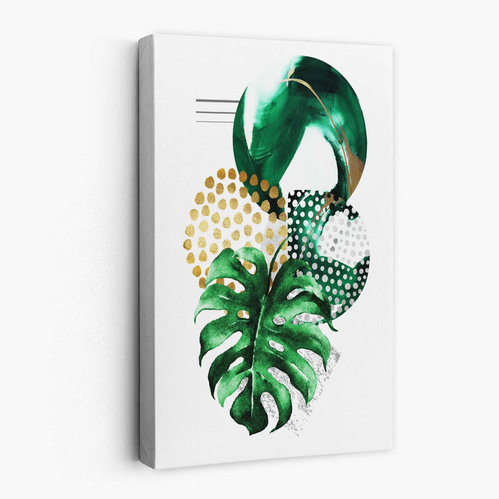 Abstract Green Gold Botanical Canvas No. 2 | Bowlift